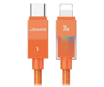 Kabel USAMS Kabel 30W USB-C do Lightning 1.2m pomarańczowy